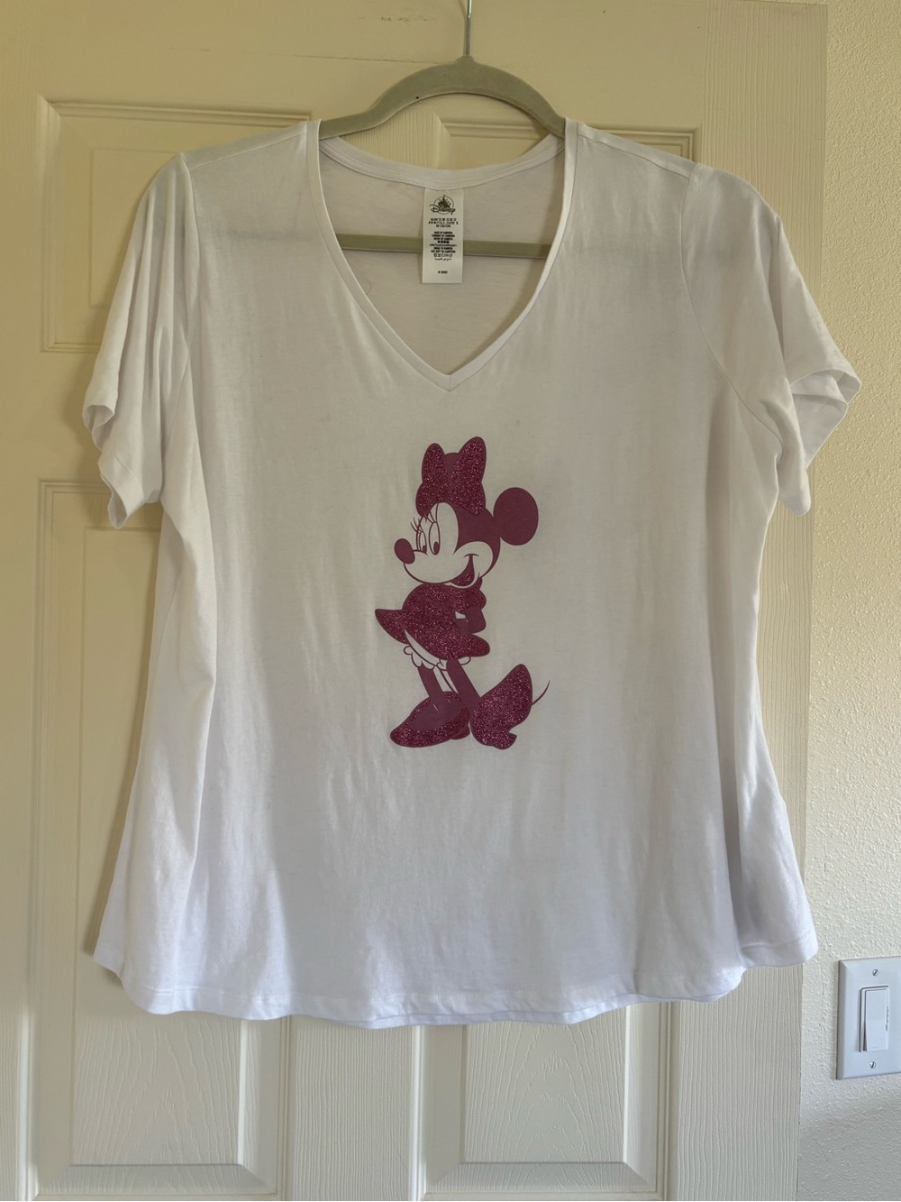 Disney White Tee withGlitter Minnie 1x